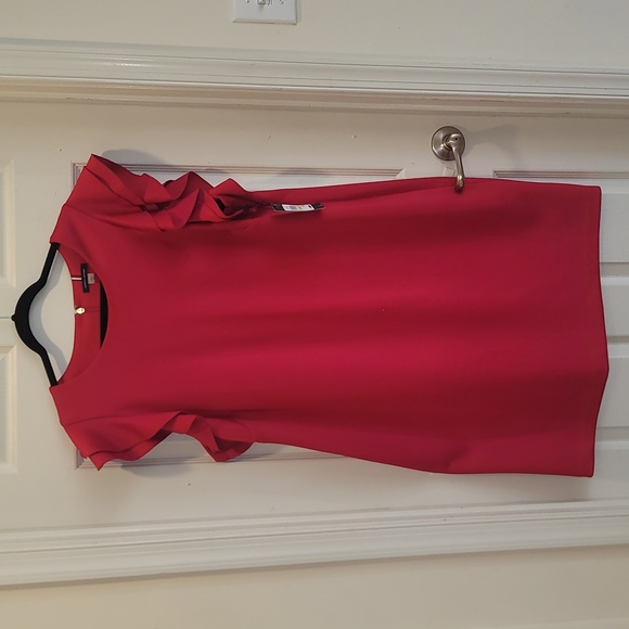 Plus Size Luxury Tommy Hilfiger Career Cocktail Party Red Dress Size 18 W - Picture 2 of 15